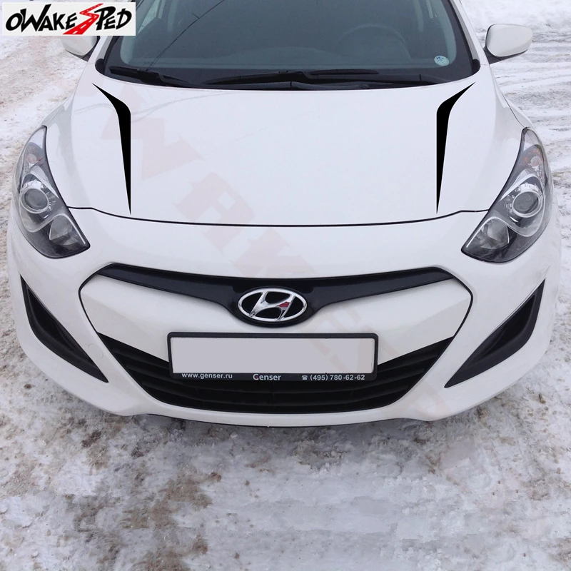 

Car Stickers Hood Bonnet Engine Cover Decor Decal Sport Stripes Styling Auto Body Head Accessories Vinyl Decal For Hyundai i30