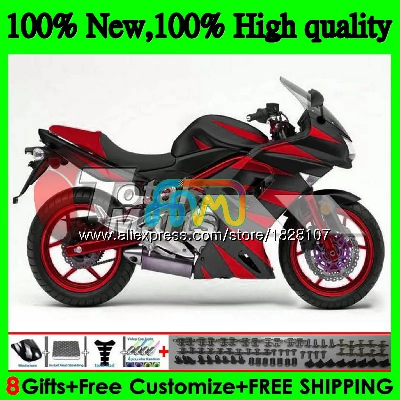 Корпус для KAWASAKI 650R глянцевый красный черный ER6 F 650 R ER 6 F ER6F 06 650R-ER6F 6BS. 24 ER-6F ER 6F 06 07 08 2006 2007 2008 обтекатель - Цвет: No. 1