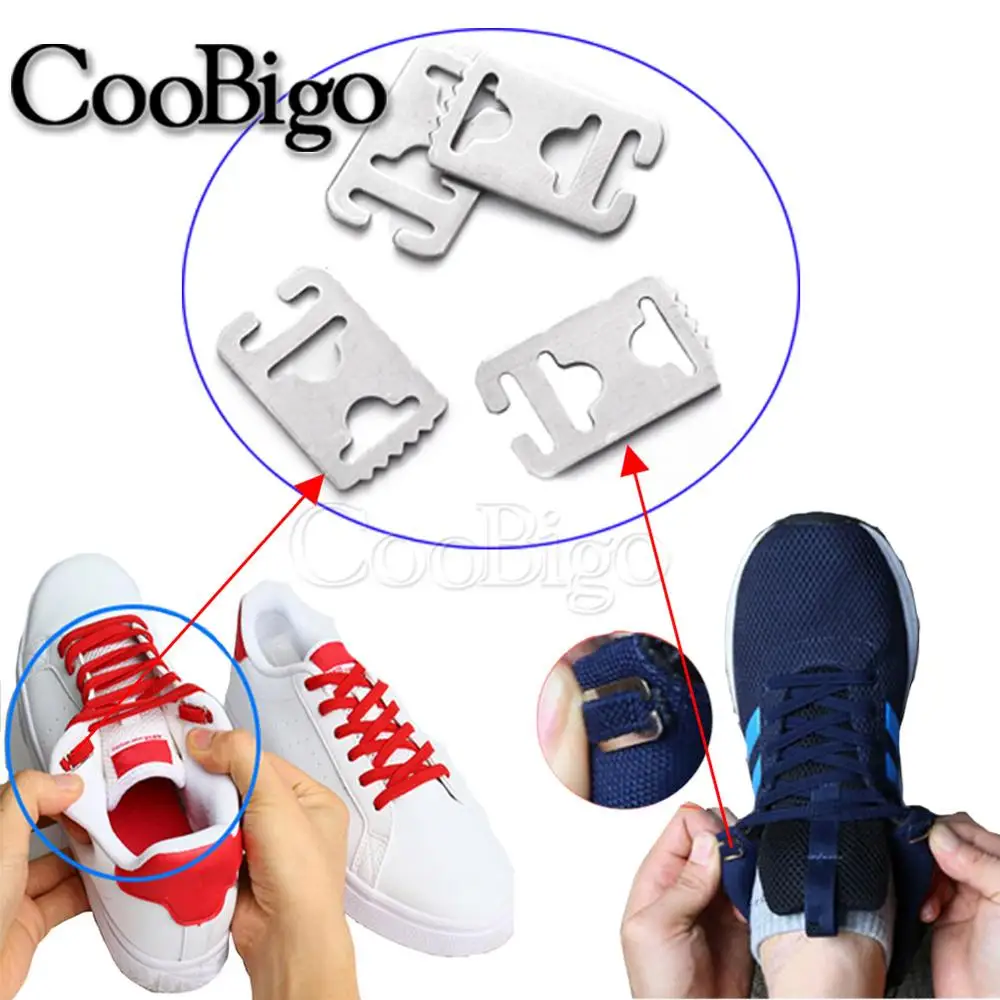 Shoe Lace Buckles 12pcs Metal Lazy Shoe Laces Buckle Convenient Tieless Lace No Need Tie Flat Shoelaces Metal Buckles Fit All Shoelace