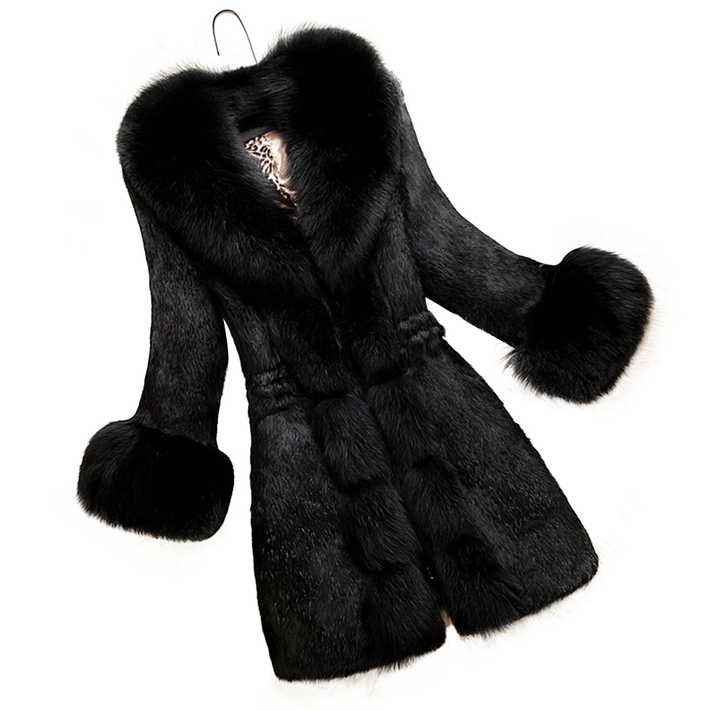 Размера плюс женская одежда S-6XL зимнее пальто Офисные женские туфли из искусственного меха пальто элегантный Для женщин теплое пальто женские пиджаки тонкий плюшевый жакет