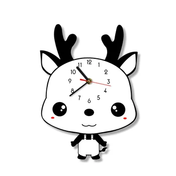 

Animal Baby Little Sheep Print Non ticking Hanging Wall Clock Cartoon Sheep Silent Quartz Frameless Wall Watch Interior Design
