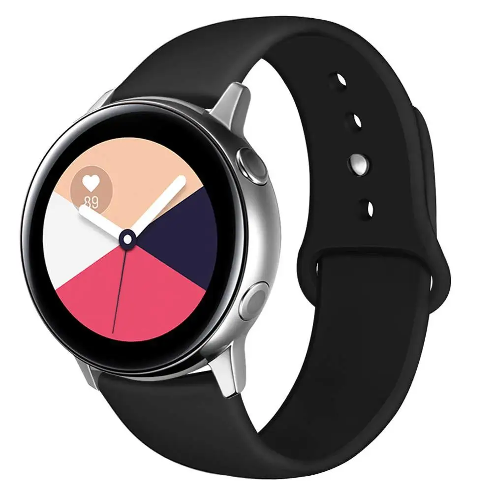 

Ремешок для Samsung watch 3 active 2 Galaxy watch gear S3 frontier 46 мм/44 мм, силиконовый браслет, ремешок для HUAWEI watch gt2 2e pro