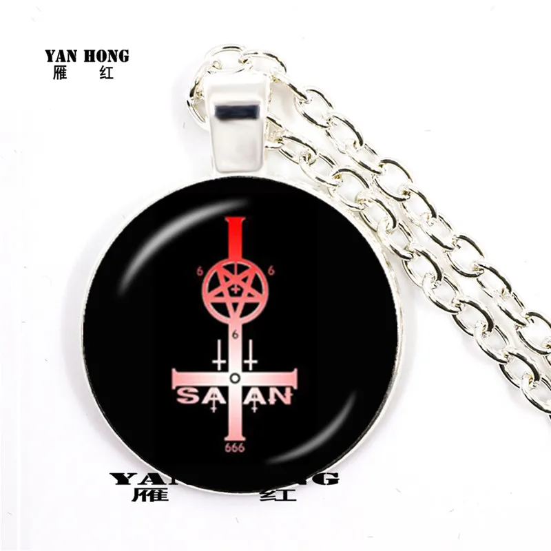 Желтая голова ожерелье с пентаклем стеклянный купол художественный Рисунок круг