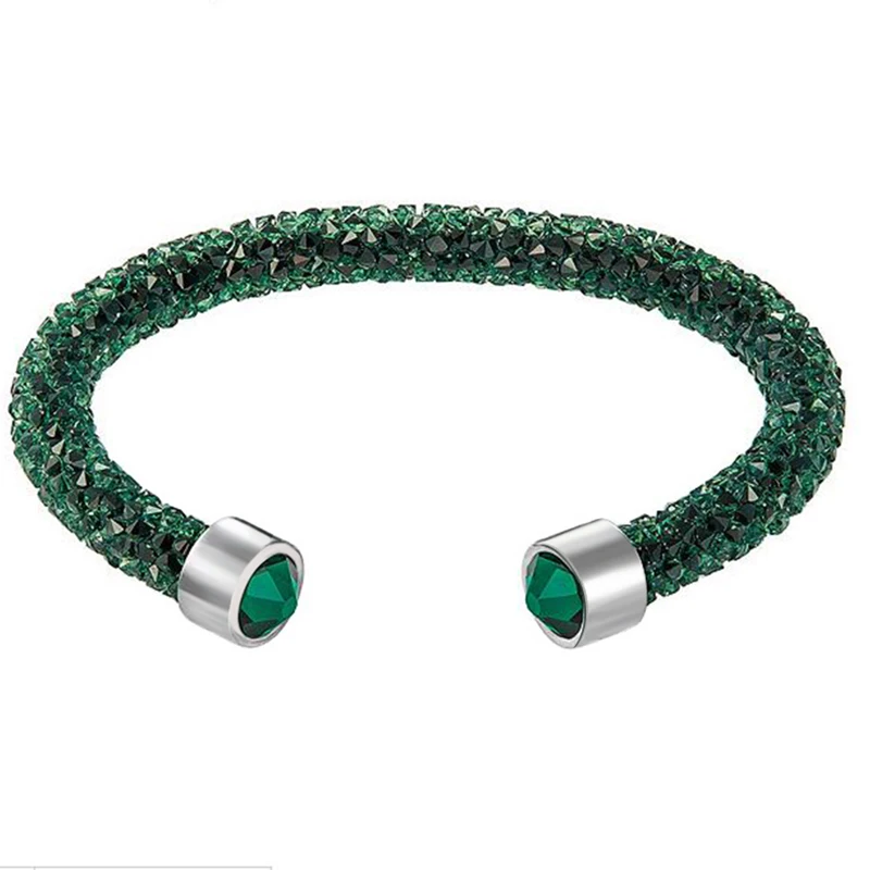 dark green 17 стильных модных браслетов-манжет, один круглый открытый браслет pulseira для женщин и девушек, лучший друг, подарок, свадебные ювелирные изделия - Окраска металла: dark green
