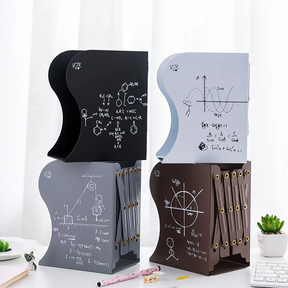 

Metal Adjustable Telescopic Bookshelf Desk File File Storage Rack Portable School Student Book Storage Rack Bookend Stand