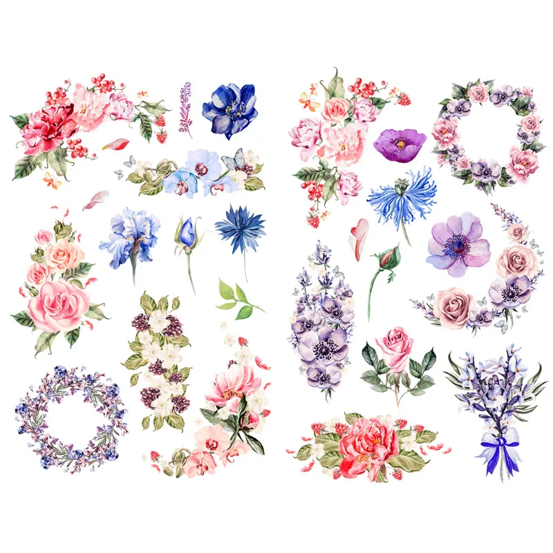 1 pcs peony flower colorful floral decor cute aesthetic book journal stickers scrapbook diary stationery school art supplies stationery sticker aliexpress
