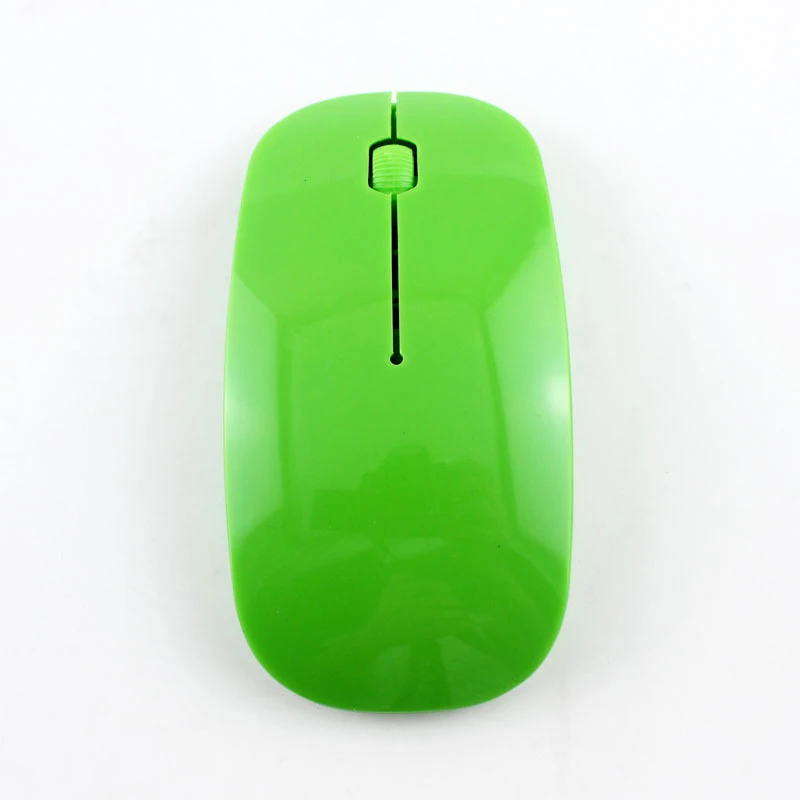 Зеленый 1000 dpi Мини USB игровая мышь оптическая беспроводная компьютерная мышь 2,4G приемник супер тонкая мышь для ПК ноутбука дропшиппинг 10 м работа - Цвет: Зеленый