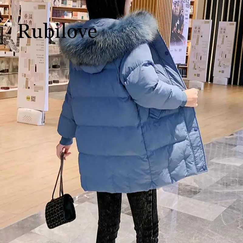 Женское хлопковое пальто Новое хлопковое пальто с меховым воротником длинная одежда теплая куртка