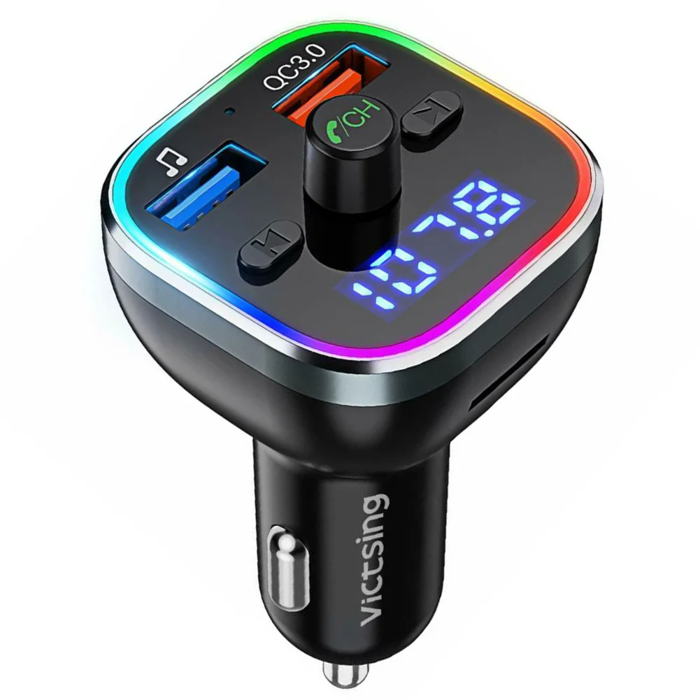 

87.5 MHz-108.0 MHz 5 M/197 In Bluetooth Car FM Transmitter Hands Free Radio Adapter Kit USB Charger Car Styling Accessories