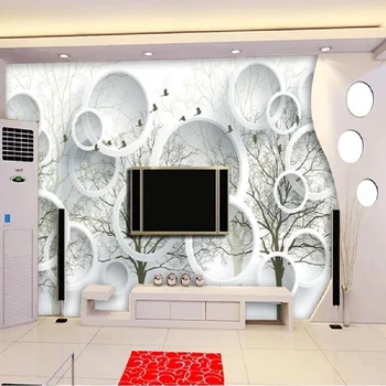 

Custom large mural 3D wallpaper Modern creative stylish abstract tree circle living room TV back wall decor deep 5D embossed