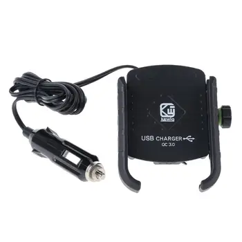 

12V 24V 360 Degree Car Air Vent Cell Phone Mount Holder with QC 3.0 USB Charger