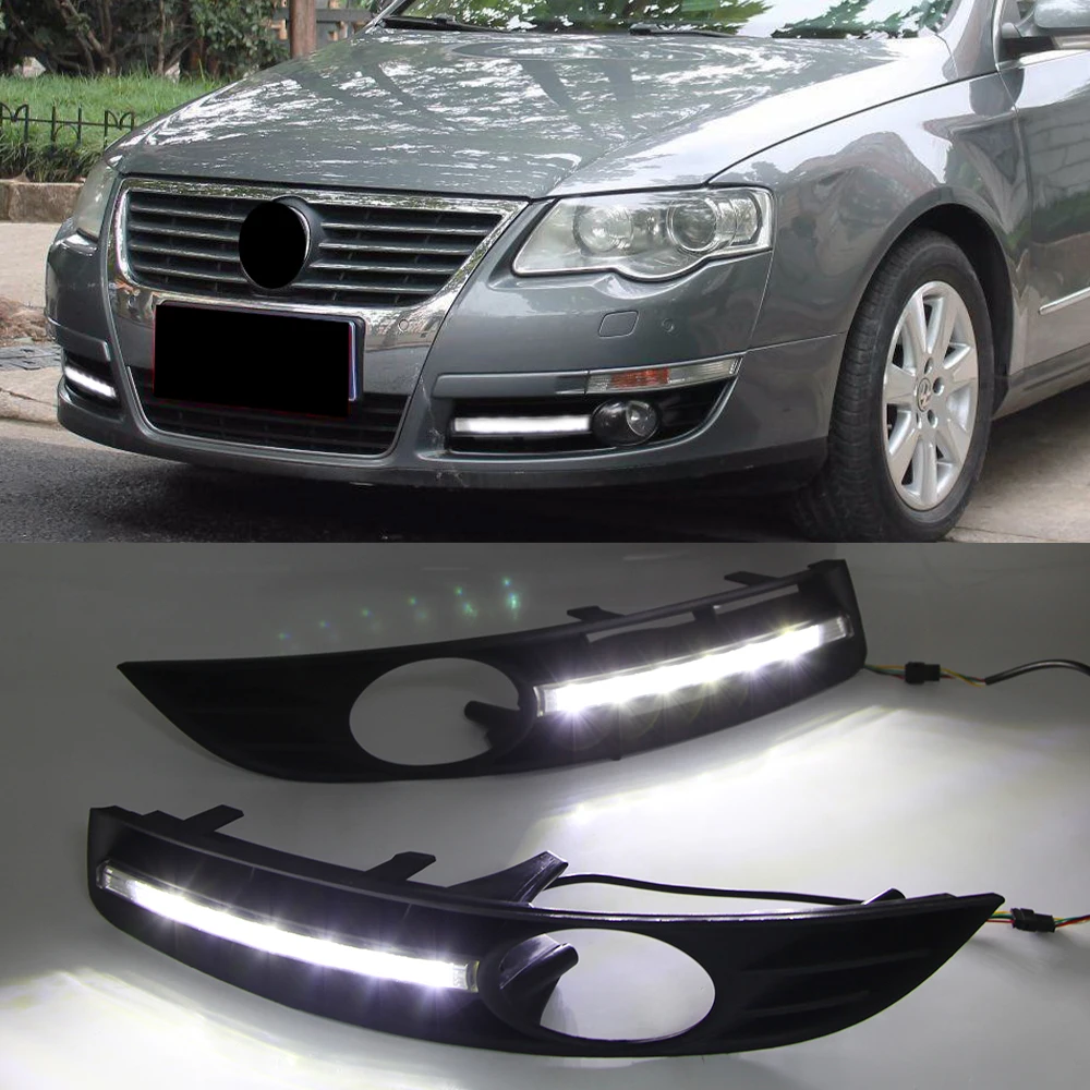 1 For Vw Volkswagen Passat B6 2005 - 2011 Car Light Led Fog Lamp Daytime Running Lights With Yellow Turn Signal - Daytime Running Lights -