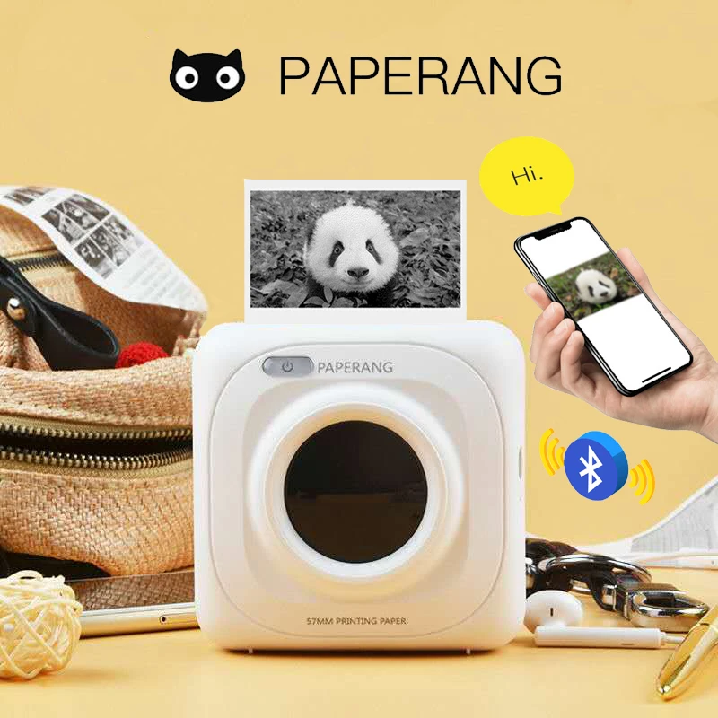 Портативный мини принтер PAPERANG с Bluetooth для фотографий термопринтер карманный без