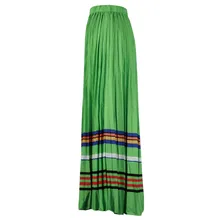 Модная женская винтажная длинная Плиссированная юбка с высокой талией, с принтом, в повседневном стиле, юбка с высокой талией, однотонная длинная юбка с металлическим отливом 8,23