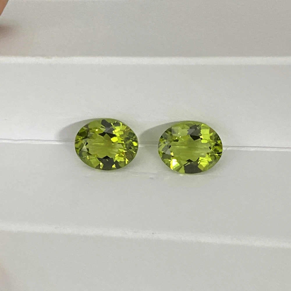 Meisidian A Quality Oval 8x10mm Natural Gemstone Original Real Peridot Stone For Ring Making