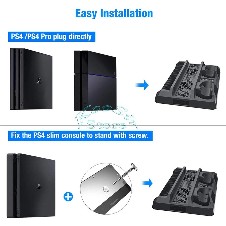 Подставка для консоли PS4 Pro Slim охлаждающий вентилятор джойстик зарядная док