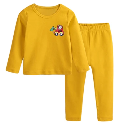 car yellow Детские длинные кальсоны для девочек, детское нижнее белье хлопковое нижнее белье для маленьких мальчиков от 2 до 9 лет, яркие цвета - Color: car yellow
