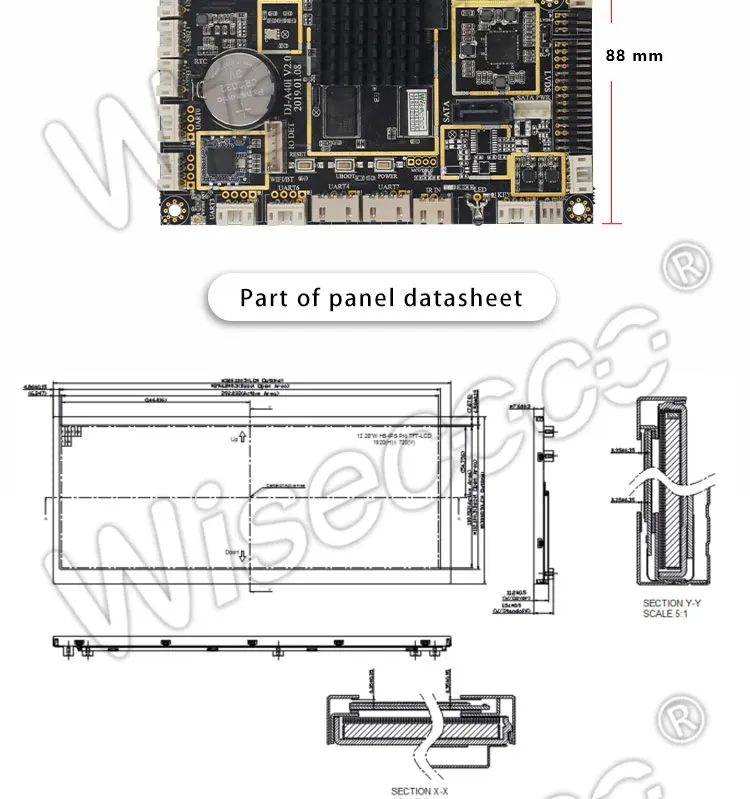 Pi IPS Driver Board, 50Pins, 5V, DM