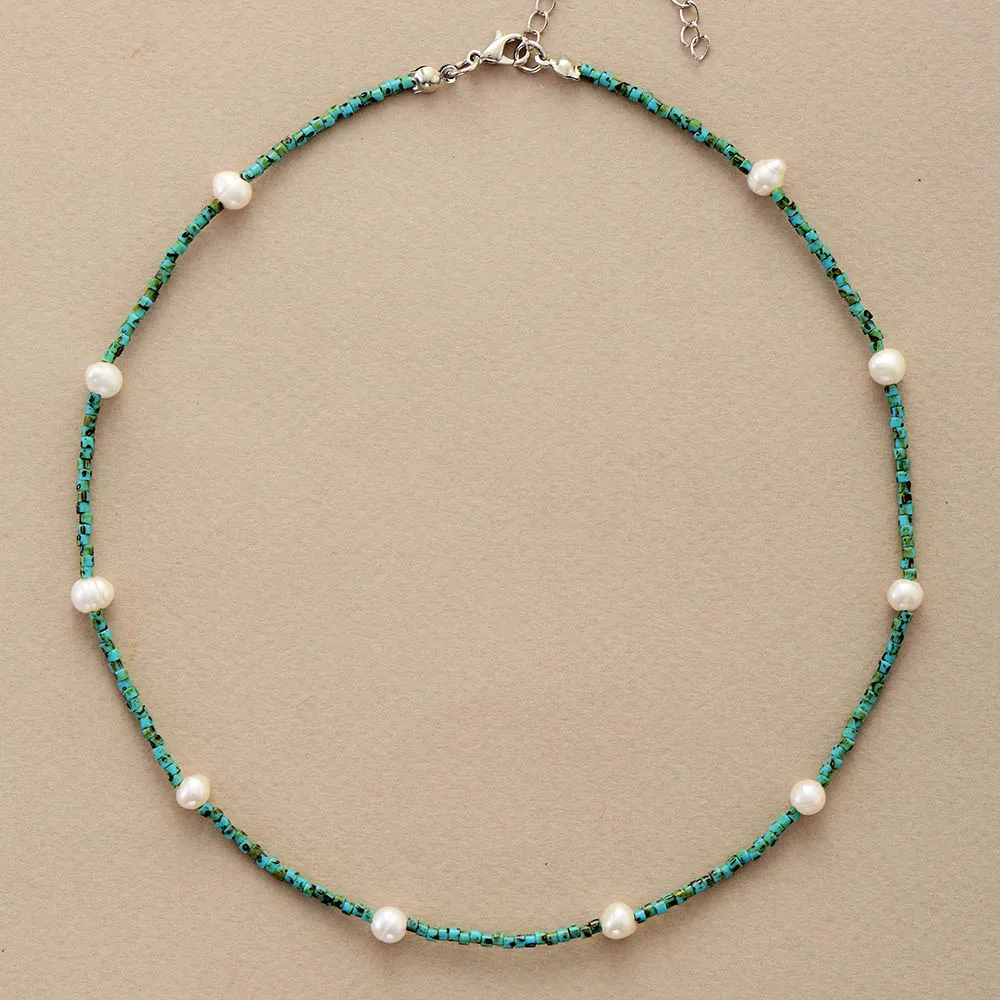 New Simple Tiny Beads Freshwater Pearl Choker Necklaces Women Collar for girl Designer Boho Jewelry Summer Bijoux