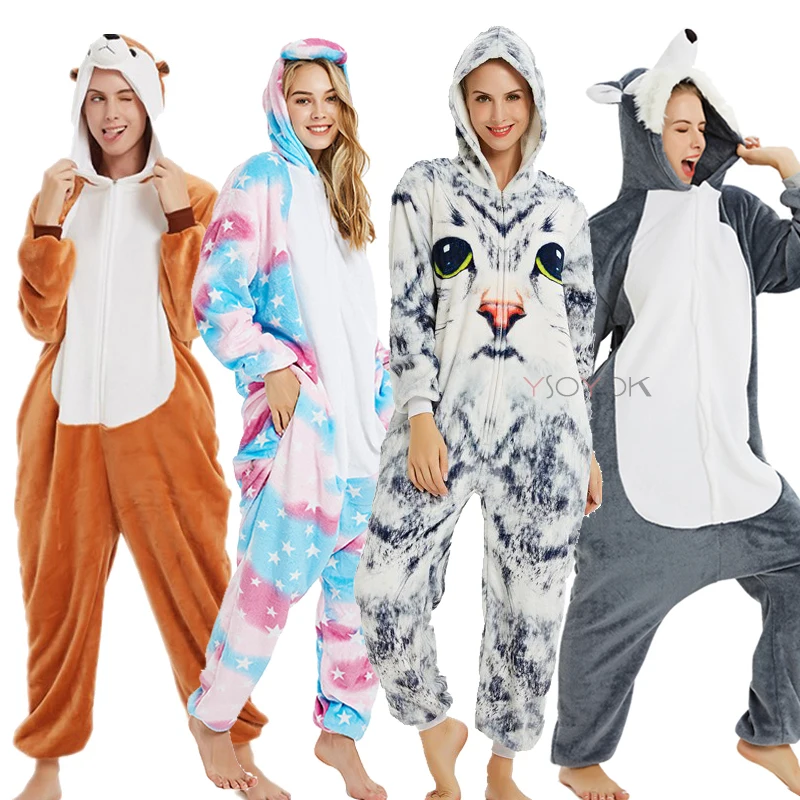 Кигуруми Единорог пижамы животных Onesie для женщин и мужчин взрослых с героями