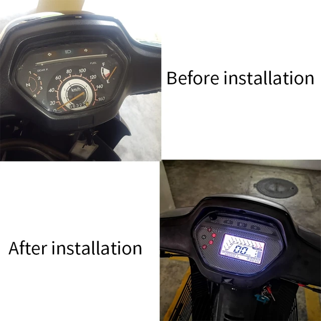 7 Colors Backlight u200bLCD Speedometer Pnp u200bDIGITAL METER Alpha for 