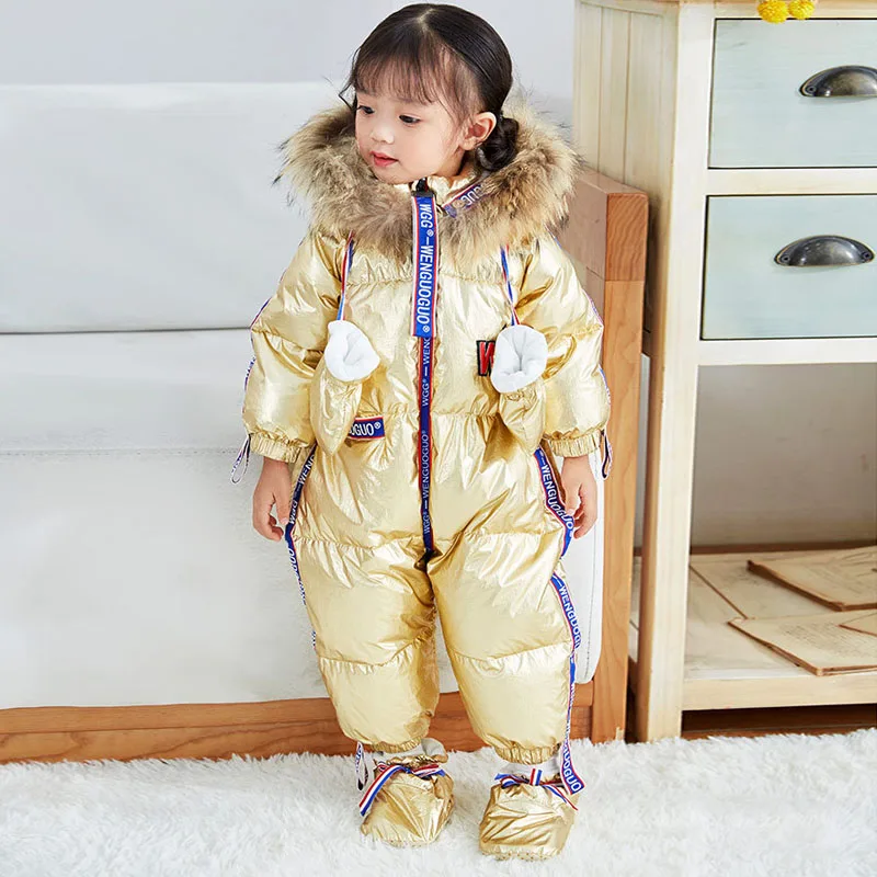 IYEAL Russian Winter Waterproof Baby Snowsuit 90% Duck Down Jacket