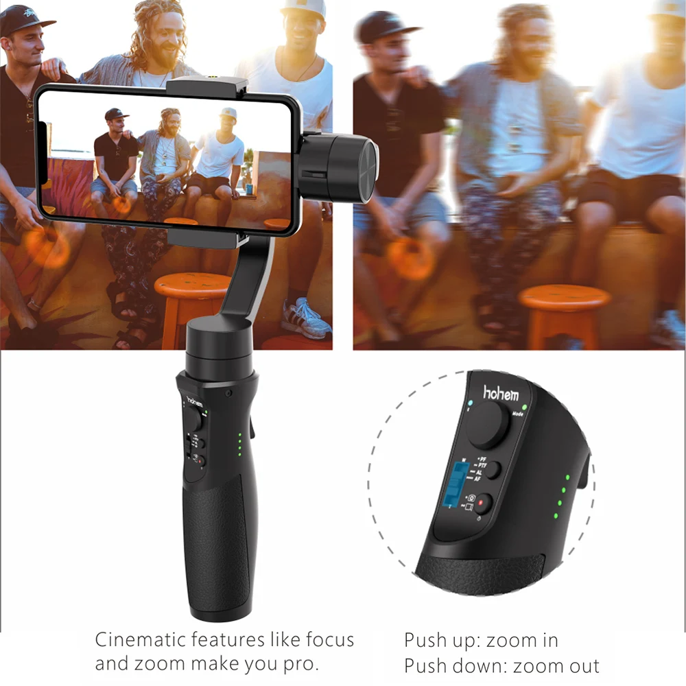 Фотография Hohem iSteady Mobile+ 3 Axis Handhele Gimbal Kit w/App управление для huawei 58 89 мм ширина