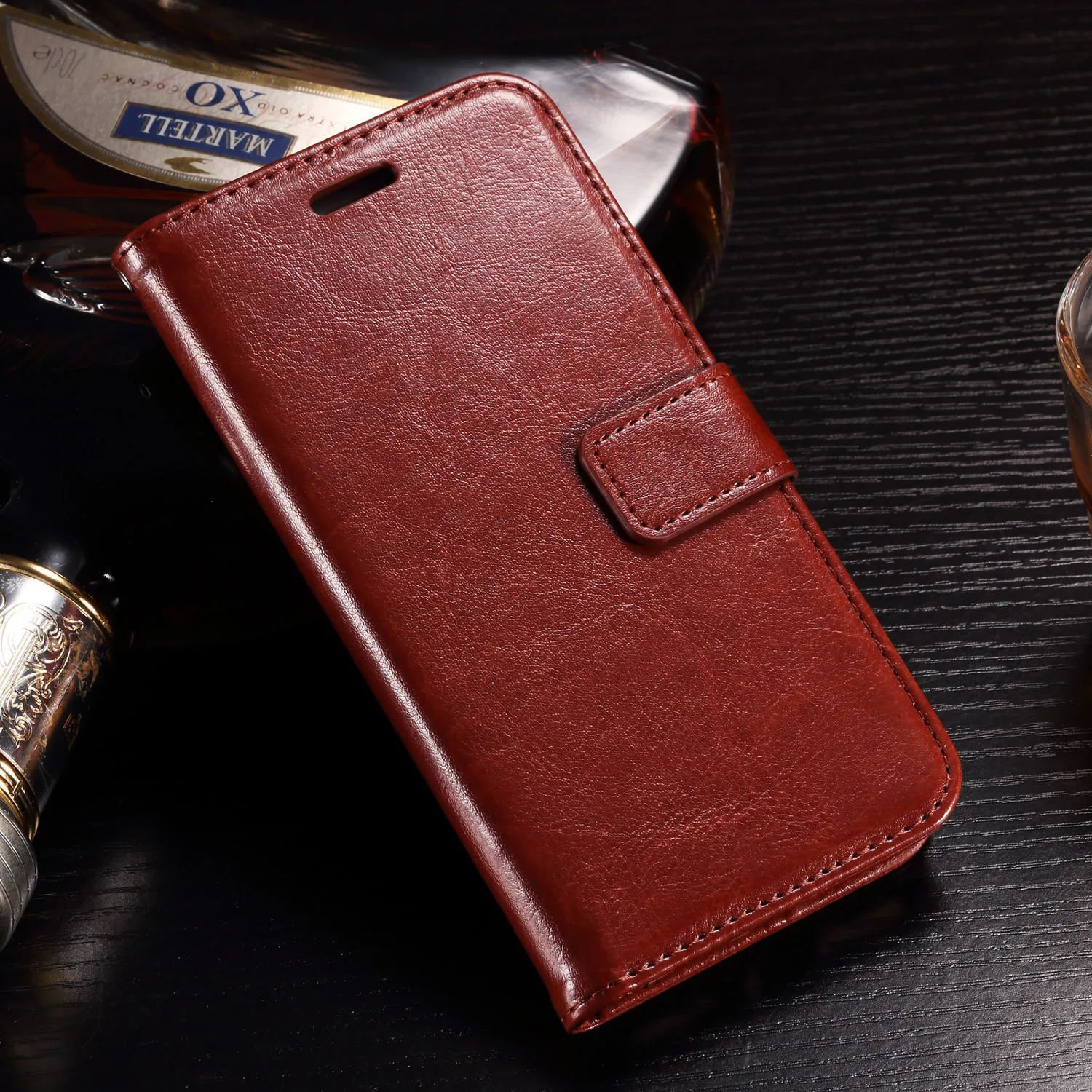 Чехол-бумажник с фоторамкой для iPhone 11 Pro X XR XS Max, кожаный чехол-книжка с подставкой, чехол для iPhone 5 5S se, 6, 6 S, 7, 8 Plus, чехол для телефона - Цвет: Коричневый