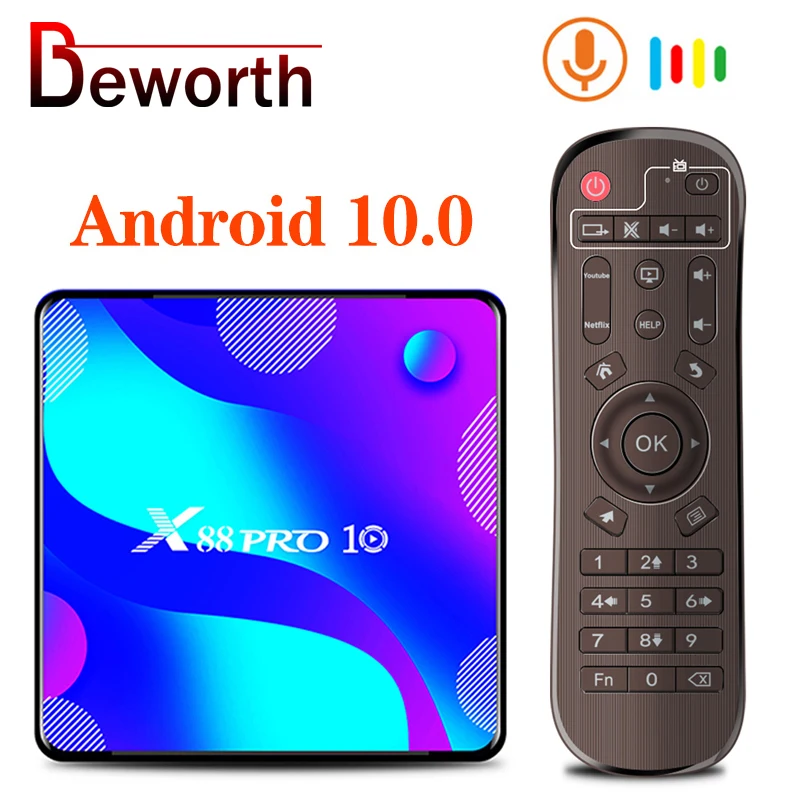 10 шт. X88 PRO дюймов Android 0 Смарт ТВ коробка 4 Гб 128 RK3318 BT4.0 2 & 5 8G двухъядерный процессор