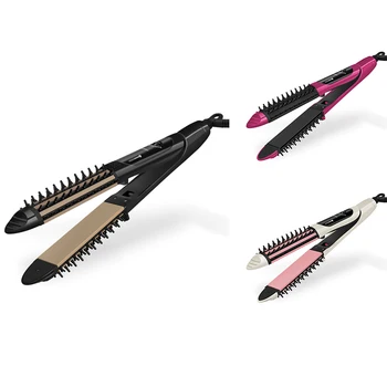 

EAS-Hair Straightener Temperature Adjustment Ceramic Tourmaline Flat Iron Hair Straightener for Dry Wet Hair EU Plug