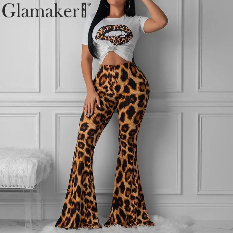 Женский комбинезон с коротким рукавом Glamaker Осенний винтажный леопардовым