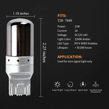 

Bulbs Turn Signal Light Replacement Lamp Parts Accessories Car Auto 2Pcs 21W