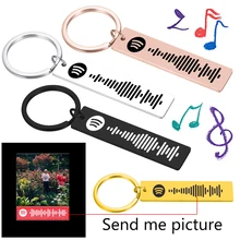 Chaveiro de chave de código de digitalização de spotify de música personalizada para namorado marido bbf gravar chaveiro de código de spotify