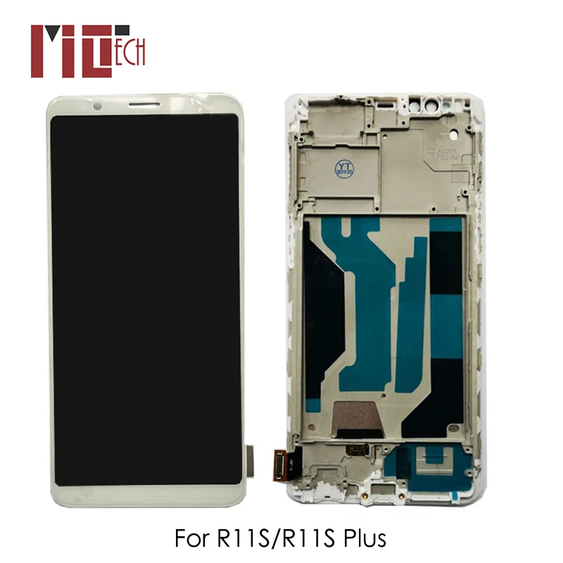 

LCD Display For OPPO R11s Incell Touch Screen Digitizer LCD For OPPO R11s Plus Assembly Replacement White With Frame 5.99'' TFT