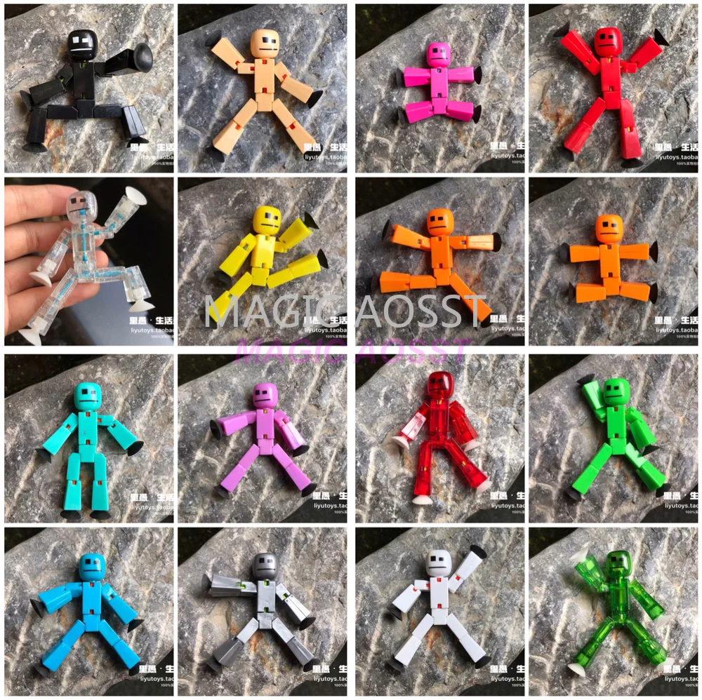 

8cm Sticky Robot Action Toy Figures with Sucker Deformable Plastic Animals Figure Stikbot Toys