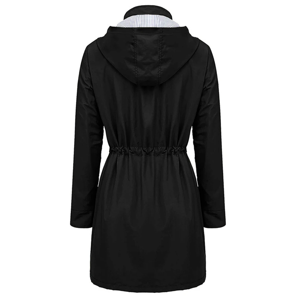 Women Lady Trench Coat Waterproof Solid Color moda feminina Hooded Autumn Trench Coat Long Sleeve manteau femme Outwear тренч