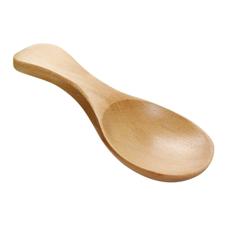 K 4pcs Wooden Spoon Japanese Style Soup Spoons Solid Wood Porridge Spoon For Ice Cream Seasoning Spice Spice Tableware - Цвет: K