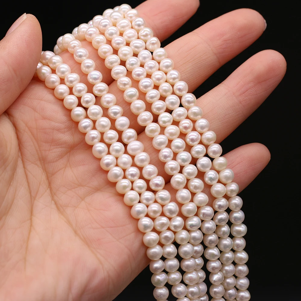 Round Natural Fresh Water Pearl Beads 4-5mm DIY for Jewelry Making Necklaces Accessories Bracelet Earrings Gift 36cm