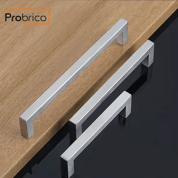 Probrico Square cabinet handles and knobs 1010 1212 1020mm Stainless Steel Brushed Kitchen Door Handle Furniture Pulls Knobs