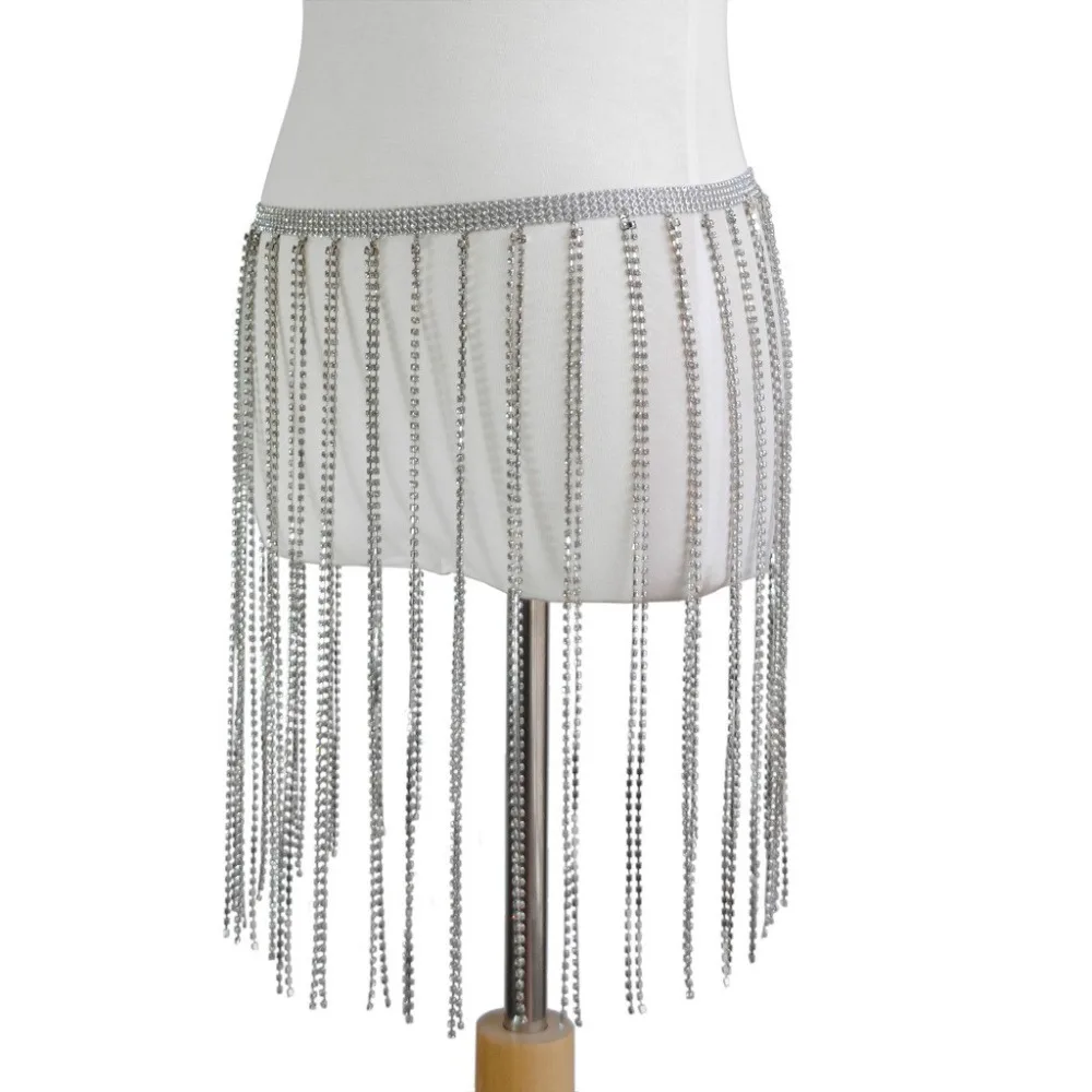 Boho кисточкой цепочки для тела со Стразами Живота Летний пляж талии цепи моды Шарм цепи тела аксессуары ювелирные изделия