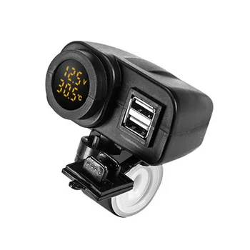 

Voltmeter Motorcycle thermometer Dual USB charger Handlebar Mount 12-24V