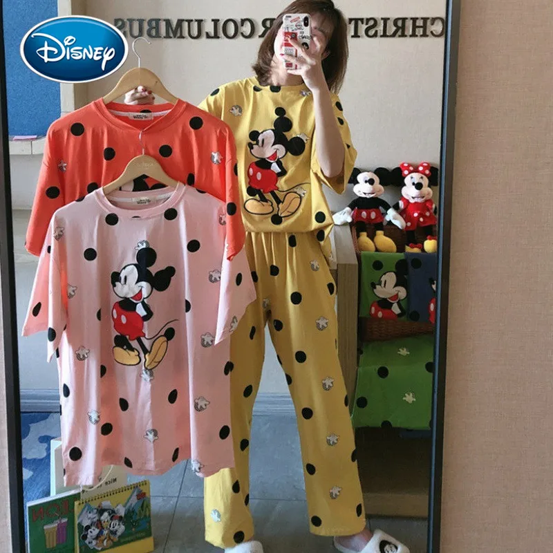 Low Price Pajamas Trousers Women's Disney Summer Mickey Cartoon Short Ms. Milk-Silk Loose Home-Service 531y0B6kb0o