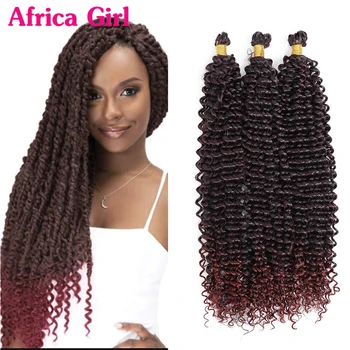 

Africa Girl 18 Inch Crochet Hair Water Wave Bulk Crochet Braiding Hair Long Bohemian Hair Passion Twist Synthetic Natural Hair