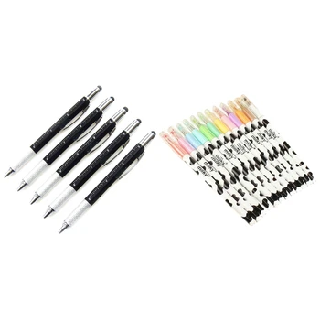 

12 Pcs Gel Pen Tiny Milk Cow Pen with 5 Pcs Multi-Tool 6 in 1 Ballpoint Pen