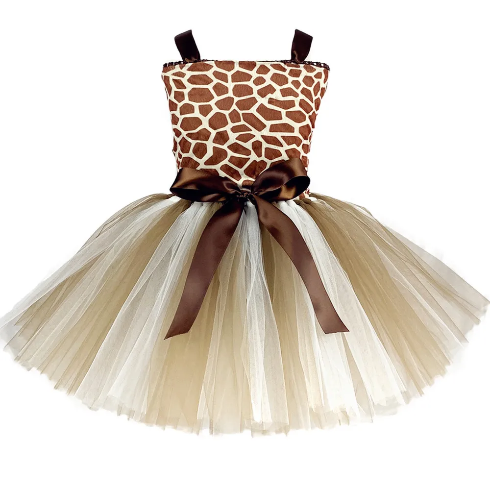 1Set Giraffe Girls Tutu Dress Outfit Zoo Animal Kid Christmas Costumes Toddler Baby Girl Performance Birthday Jungle Party Dress cosplay costume kids girls dress animal tutu skirt outfit
