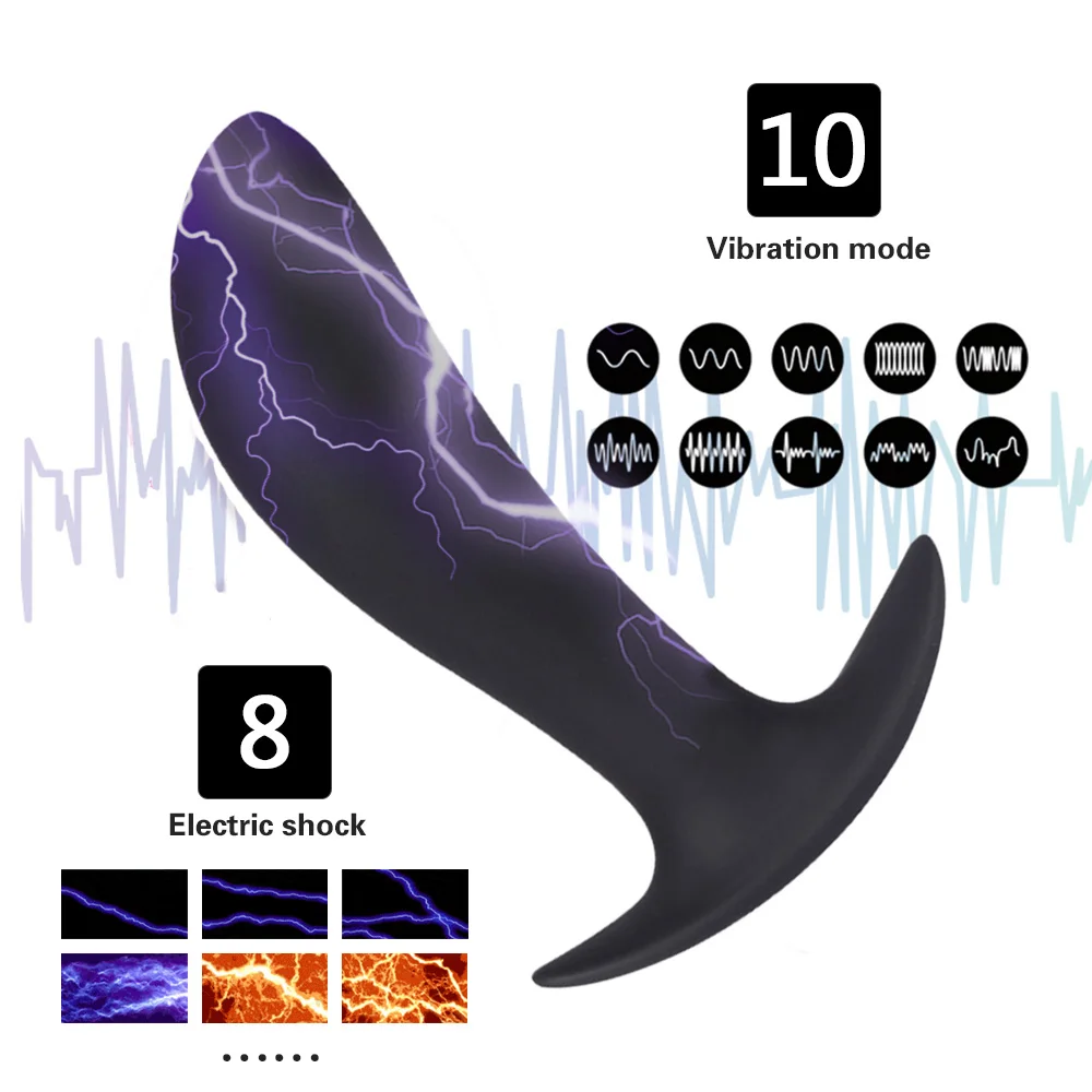 Electric Shock Anal Vibrator For Adult Wireless Remote Dildo Butt Plug Sex Toys For Men Prostate Massage Female G Spot Stimulate