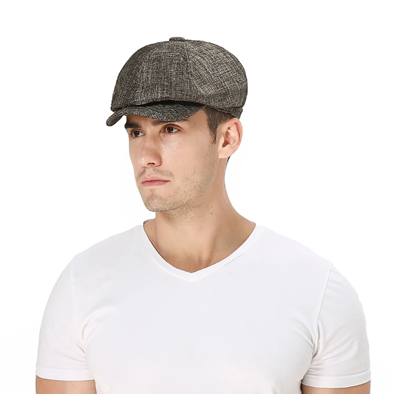 Casual Popular Style Beret Flat Cap Practical UV Protection Breathable Cotton Linen Outdoor Running Sports Golf Hat Visor Cap