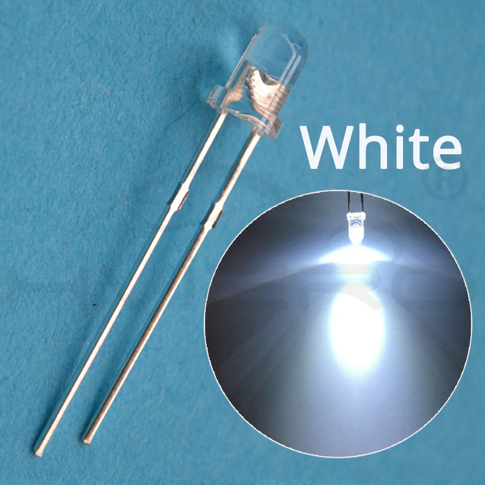 Hviero F3 3mm Round White Red Yellow Blue Green Bright Light Emitting Diode Assortment Kit Bulb Led Lamp Electronic component