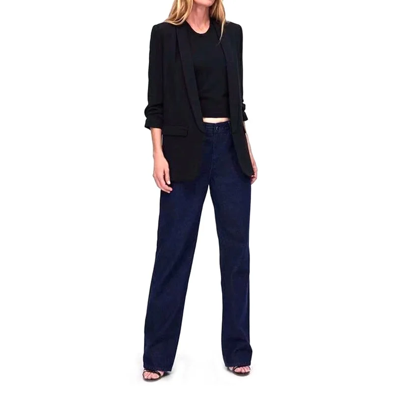 Ladies Blazer Long Sleeve Suit jacket Female Feminine Blazer Femme Black Coat With Pocket Autumn Women OL Office Clothing
