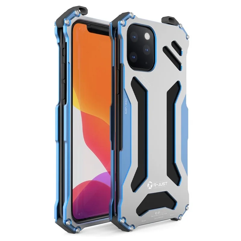 Blue Роскошный металлический защитный чехол для iPhone XS Max XR X 6 7 8 Plus 11 Pro Max защитный чехол для iPhone X XR XS Max жесткий противоударный чехол - Цвет: Blue